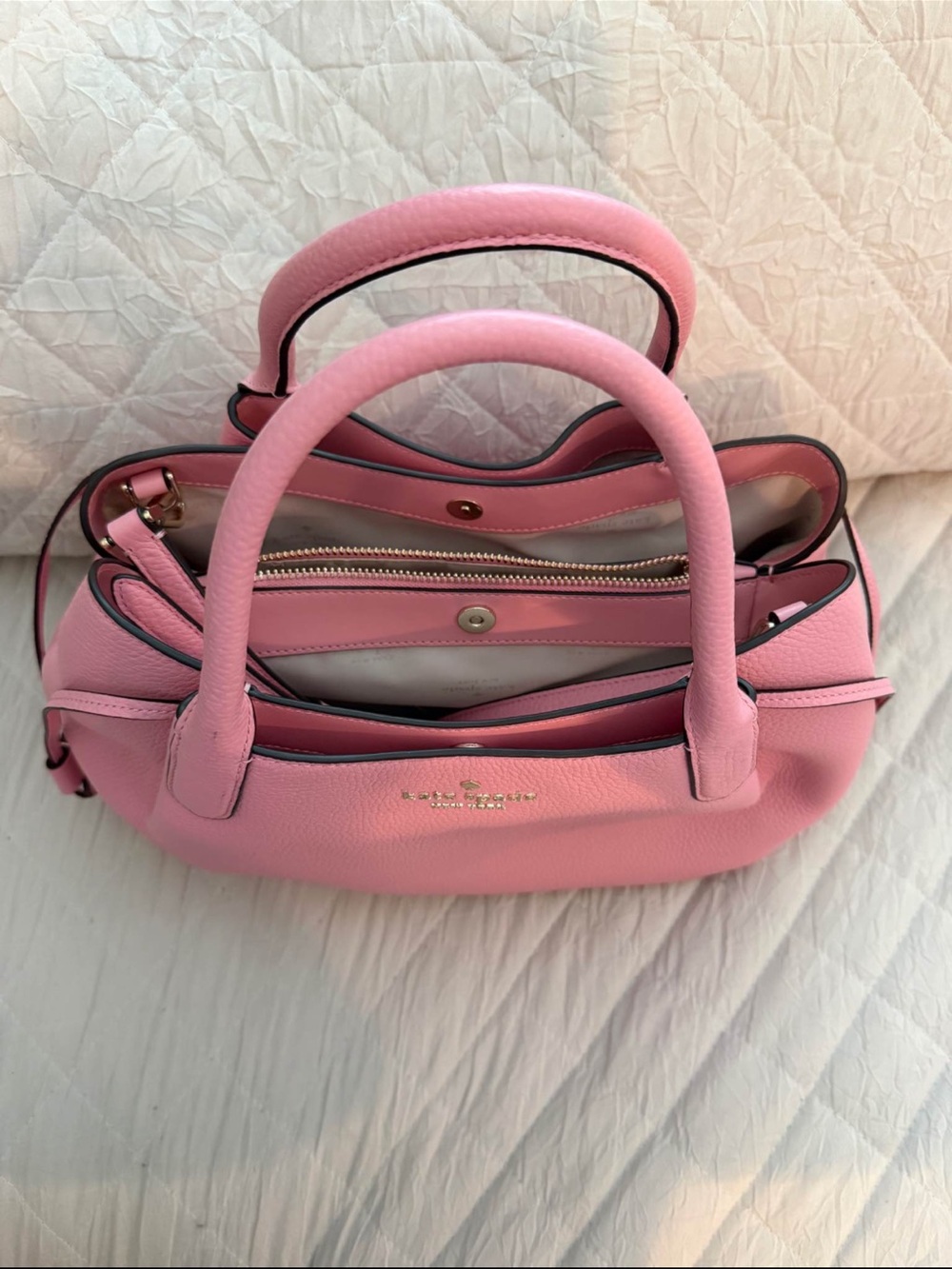 kate spade Coral Pink Pebbled Leather Dumpling Satchel - Picture 2 of 5